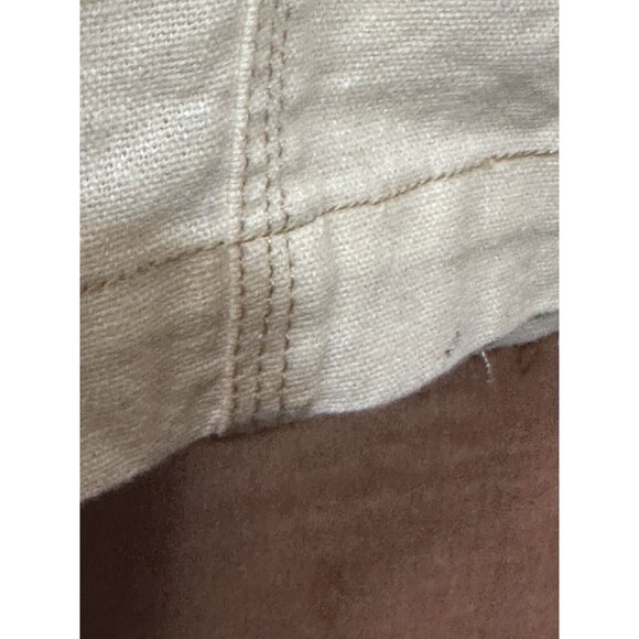7 FOR ALL MANKIND Shirt Jacket Ecru Brown Top Stitching Button Patch Pockets XL - Picture 11 of 16